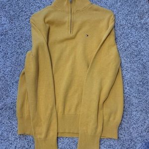 yellow tommy hilfiger quarter zip